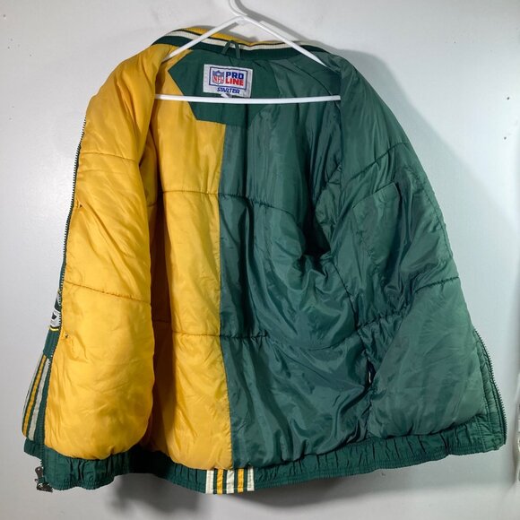 Vintage 90s NFL Pro Line Starter Jacket Green Bay‎ Packers L Insulated Zip - Picture 3 of 10